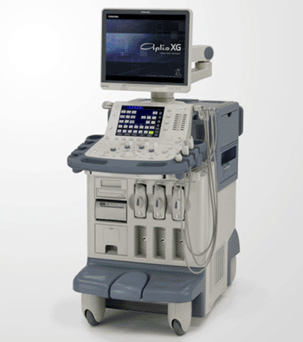 Image: The Aplio XG ultrasound system (Photo courtesy Toshiba Medical Systems).